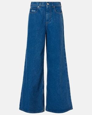 Marni Logo Wide-Leg Jeans - Blue