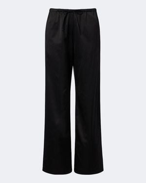 Dries Van Noten Satin Wide-Leg Pants - Black