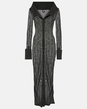 Jacquemus La Robe Manta Striped Shirt Dress - Grey
