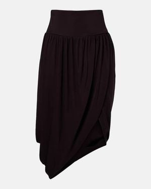Alaïa Falda Midi Asimetrica Twisted De Jersey - Negro