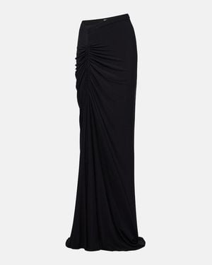 Alaïa Gathered Jersey Maxi Skirt - Black