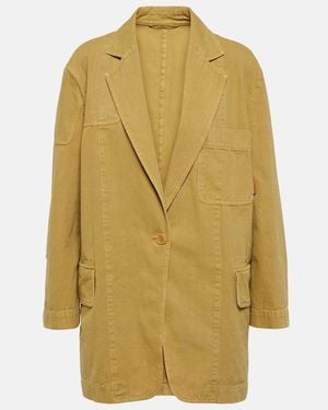 Max Mara Dizzy Oversized Cotton Canvas Blazer - Yellow