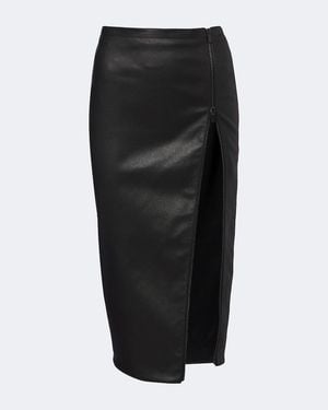 Gucci Leather Midi Skirt - Black