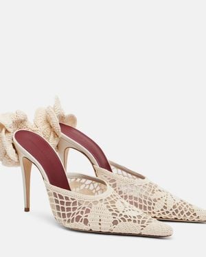 Magda Butrym Crochet And Leather Mules - Pink