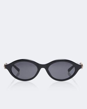 Gucci Runde Sonnenbrille Horsebit - Schwarz
