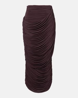 Magda Butrym Draped High-Rise Maxi Skirt - Purple