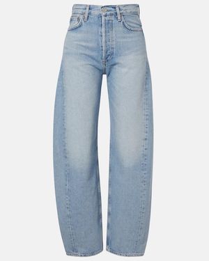 Agolde Luna Faded Barrel-Leg Jeans - Blue