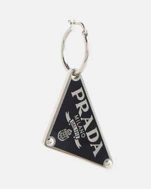 Prada Einzelner Ohrring Aus Sterlingsilber - Weiß