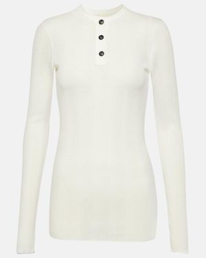 KHAITE Byron Cotton-Blend Jersey Top - White