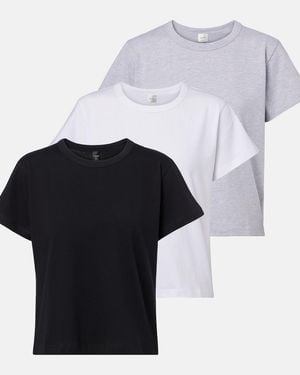 Leset Margo Set Of 3 Cotton Jersey T-Shirts - White