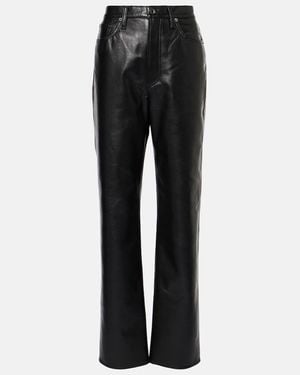 Agolde 90's Pinch Waist High-Rise Straight Pants - Black