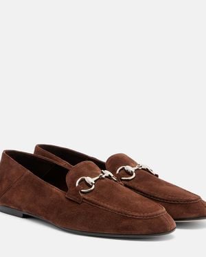 Gucci Mocassins Jordaan Horsebit En Daim - Marron