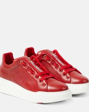 Max Mara Zapatillas Maxi De Piel - Rojo