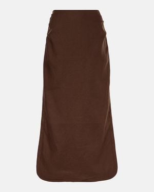 SIR. Jerry Linen Midi Skirt - Brown