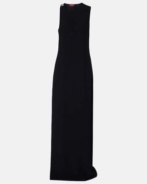 Gucci Crystal-Embellished Draped Crepe De Chine Gown - Black