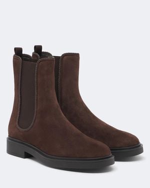 Aquazzura Gaspard Suede Chelsea Boots - Brown