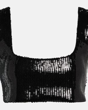 Galvan London Beating Heart Sequin Top - Black