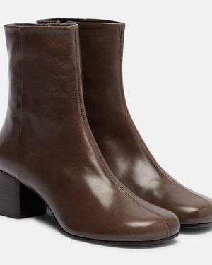 Lemaire Anatomic 55 Leather Ankle Boots - Brown