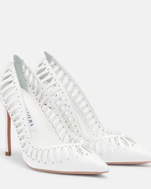 Aquazzura Gisele Perforated Leather Pumps - White