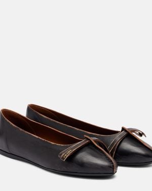 Prada Leather Ballet Flats - Brown