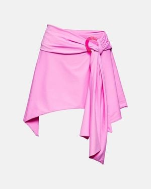 The Attico Asymmetric Mini Skirt - Pink