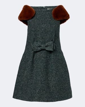 ShuShu/Tong Bow-Detail Minidress - Green