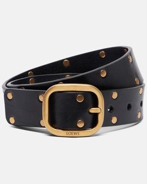 Loewe Verzierter Guertel Aus Leder - Schwarz