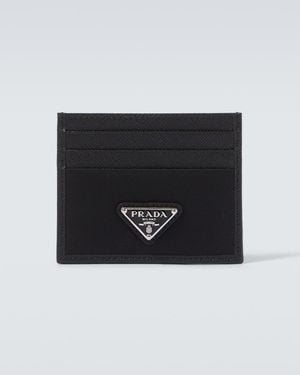 Prada Re-Nylon And Saffiano Leather Card Holder - Black