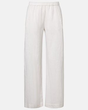 Velvet Stephanie Linen Wide-Leg Pants - White