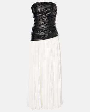 Jonathan Simkhai Arie Strapless Faux Leather Midi Dress - White