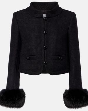 Self-Portrait Boucle' Jacket - Black