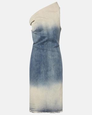 Rick Owens Athena One-Shoulder Denim Midi Dress - Blue