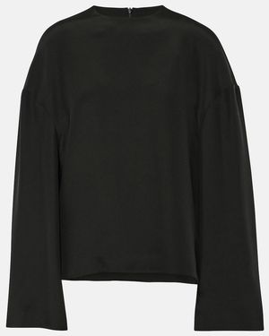 FFORME Ana Silk Cady Blouse - Black