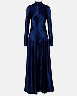 FFORME Satin Maxi Dress - Blue