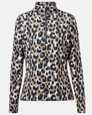Fusalp Orion Leopard-Print Ski Top - Black