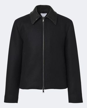 Bottega Veneta Intrecciato Wool Felt Jacket - Black