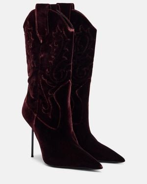 Paris Texas Westernstiefel Lidia 105 Aus Samt - Schwarz