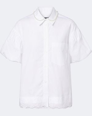 Simone Rocha Camisa De Algodon Adornada - Blanco
