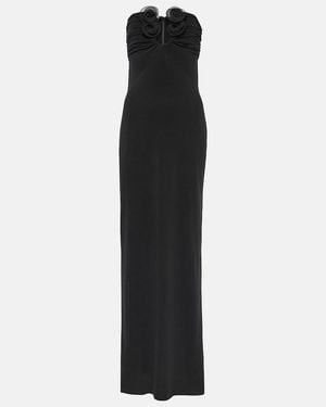 Magda Butrym Floral-Applique Gown - Black