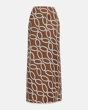 Valentino Chain-Print Maxi Skirt - Natural