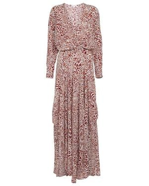 Poupette Ilona Printed V-neck Dress - Purple