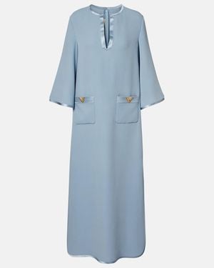 Valentino Vgold Silk Maxi Dress - Blue