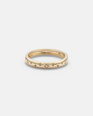STONE AND STRAND Northern Star 14Kt Ring With Diamonds - White