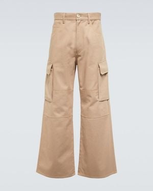 Marni Wide-leg Cotton Gabardine Cargo Pants - Natural
