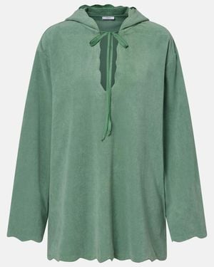Marysia Swim Baughman Cotton-Blend Terry Top - Green