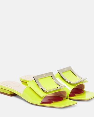 Roger Vivier Love 45 Patent Leather Mules - Yellow