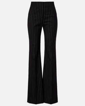 Sportmax Visino Wool-Blend Gabardine Flared Trousers - Black