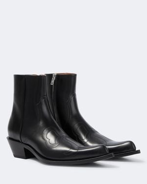 Acne Studios Botas Cowboy De Piel - Negro