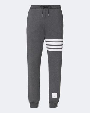 Thom Browne 4-Bar Cotton Jersey Sweatpants - Gray