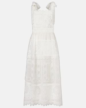 Zimmermann Aster Lace-Trimmed Midi Dress - White